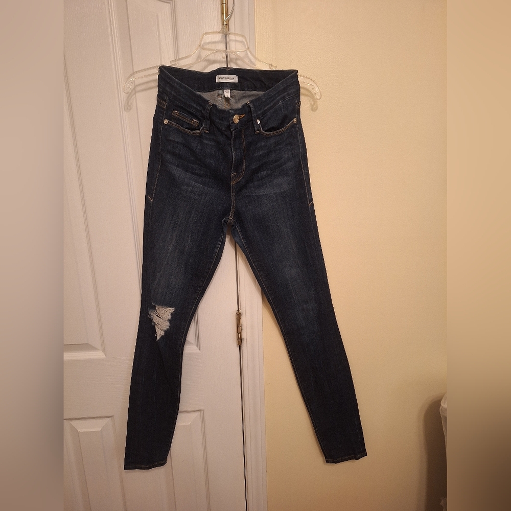 Good American Dark Blue Skinny Jeans with Distress